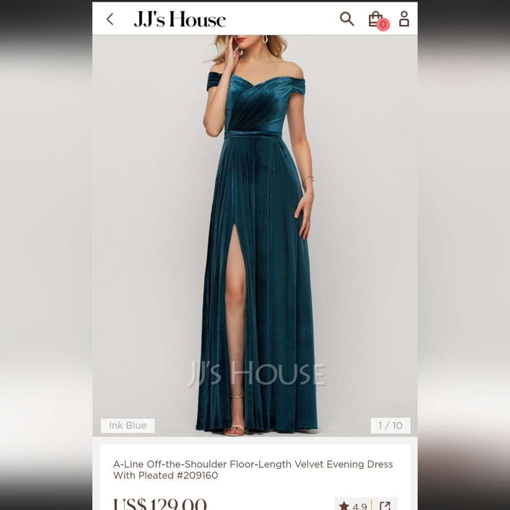 NWT Gold Velvet Gown